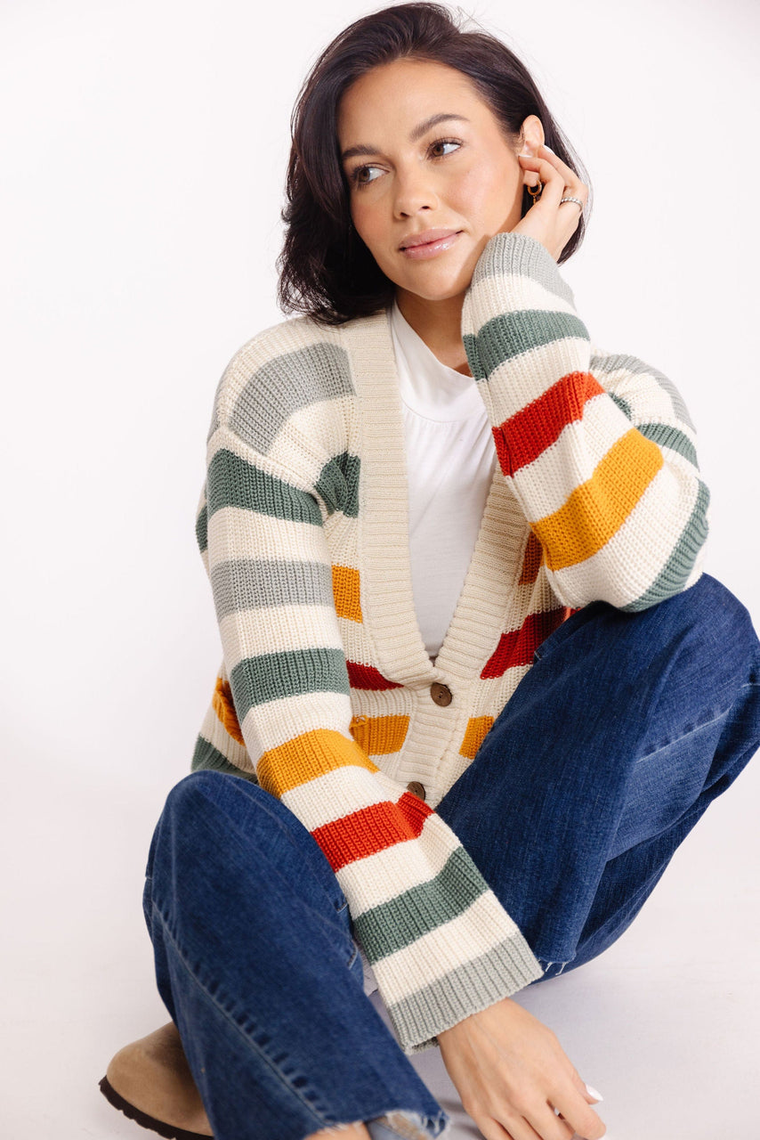 Jose Cardigan in Ivory Mutli