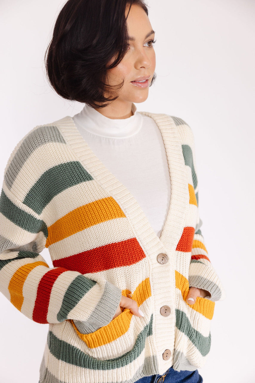 Jose Cardigan in Ivory Mutli