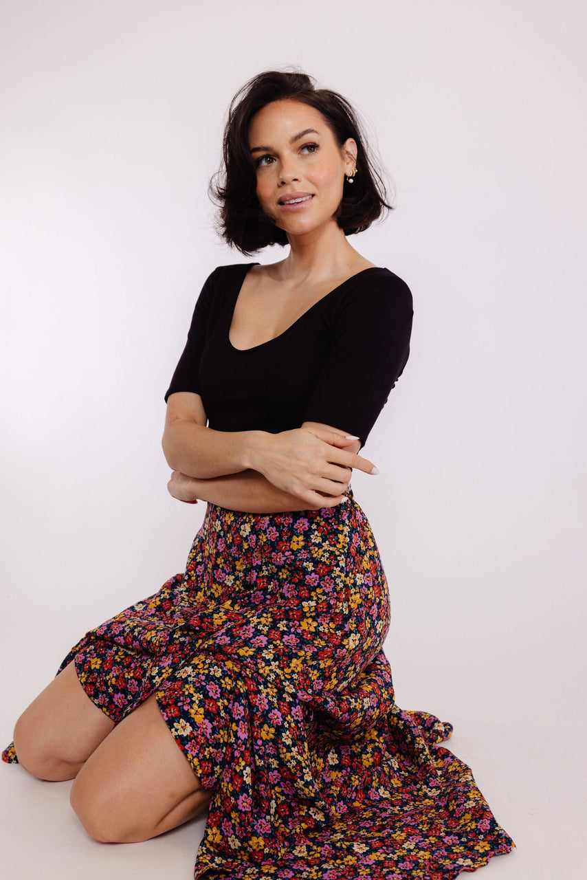 Jude Skirt in Indigo Floral