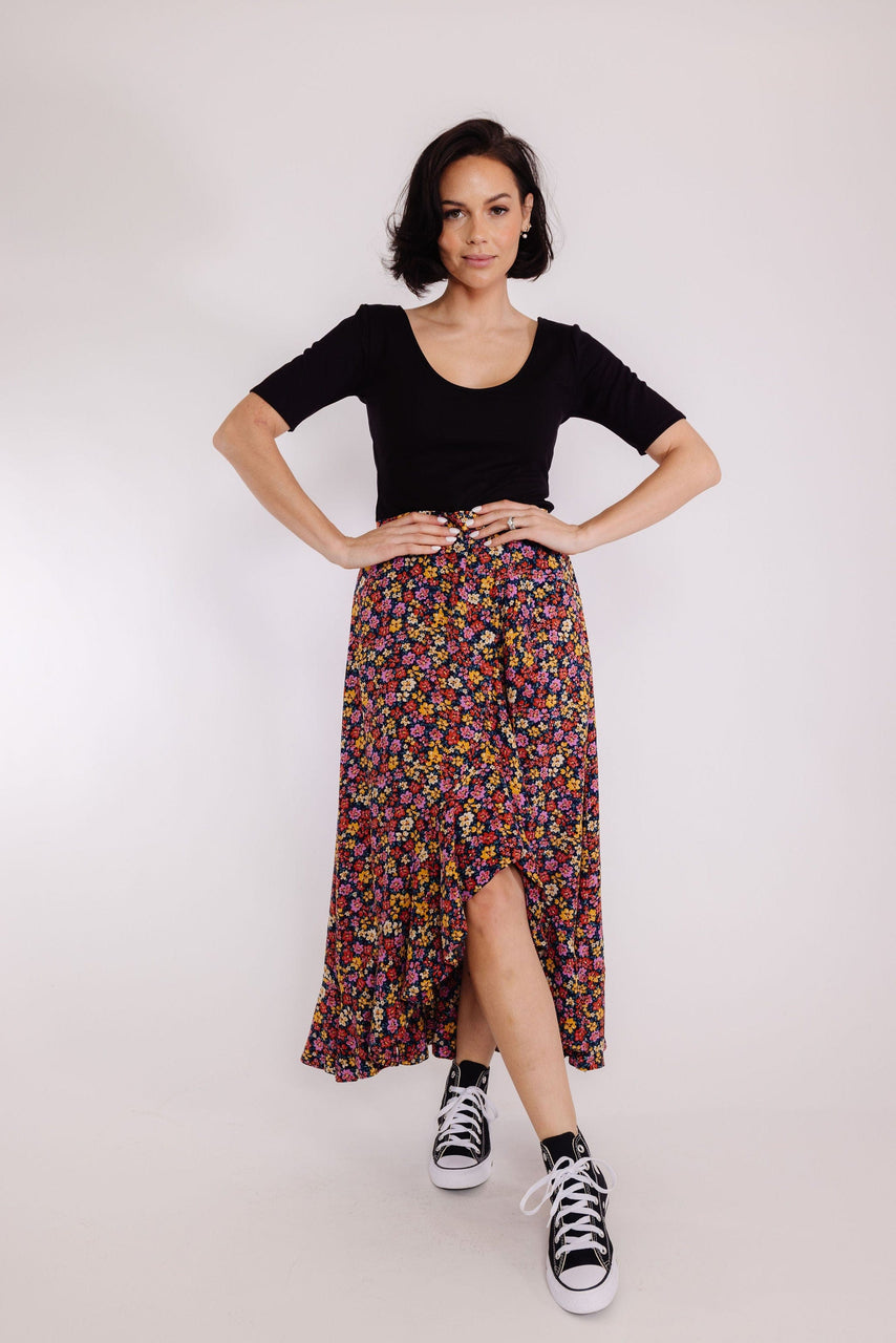 Jude Skirt in Indigo Floral