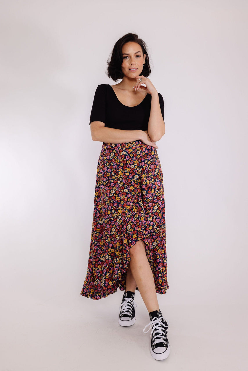 Jude Skirt in Indigo Floral