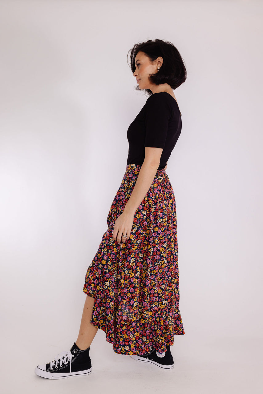 Jude Skirt in Indigo Floral