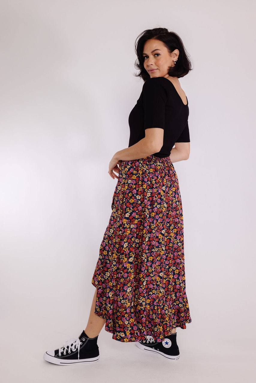 Jude Skirt in Indigo Floral