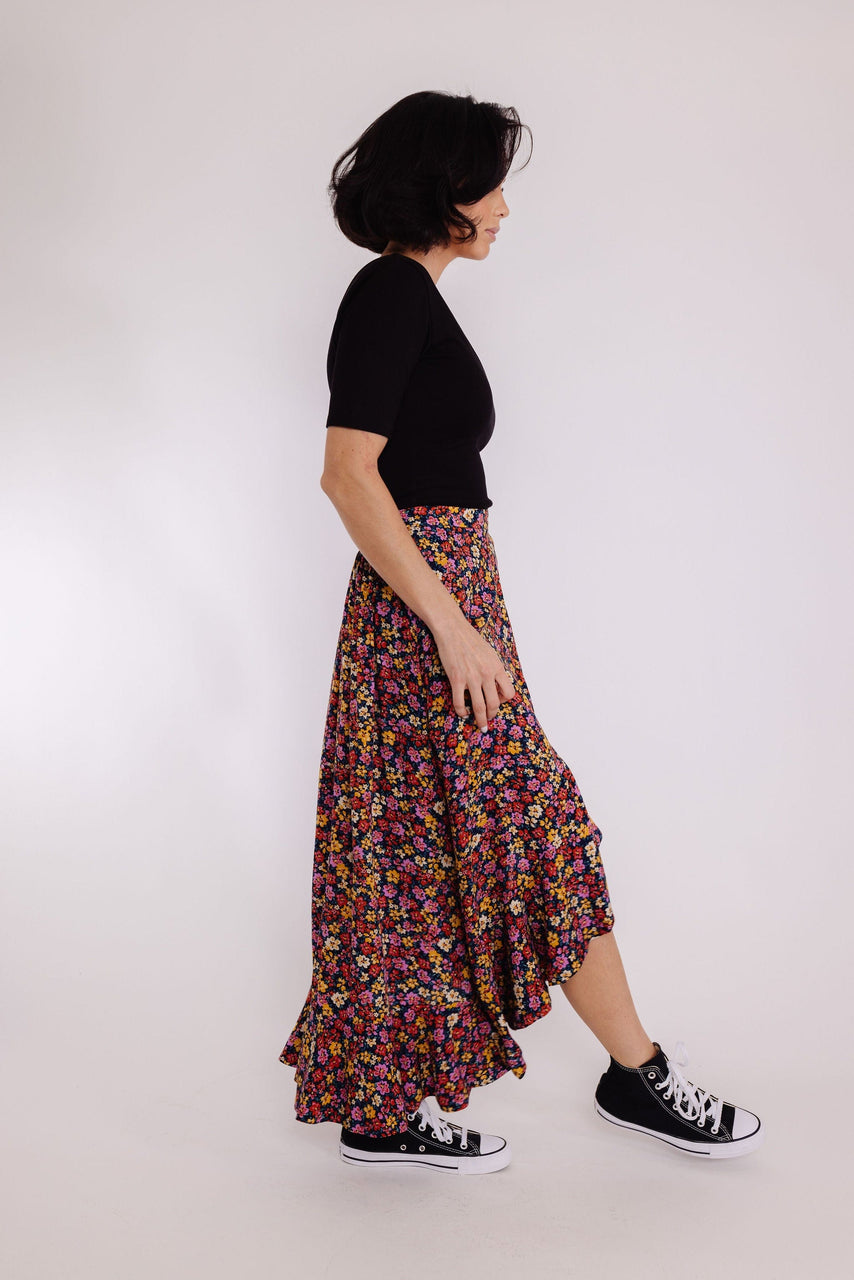 Jude Skirt in Indigo Floral