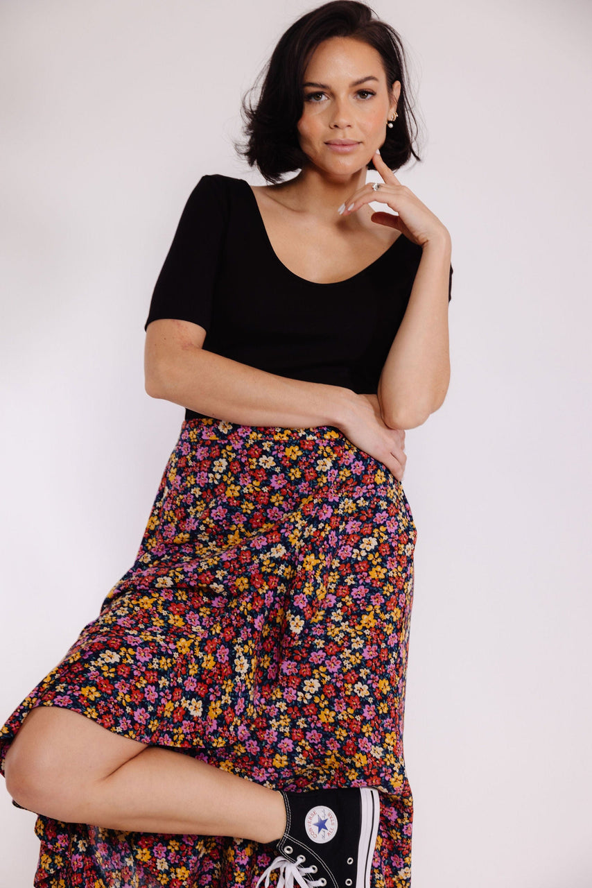 Jude Skirt in Indigo Floral