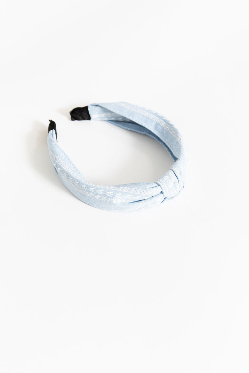 Knotted Headband Blue Pattern
