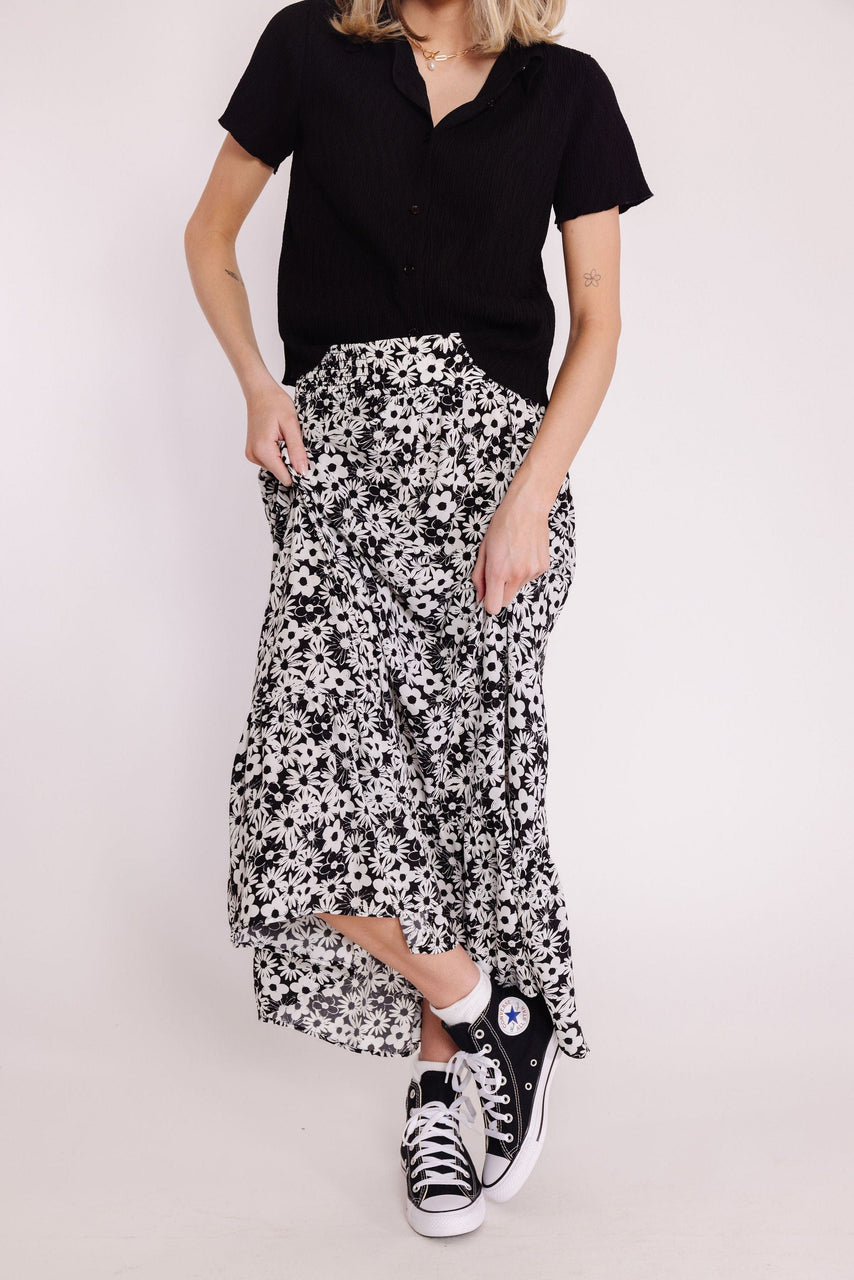 Lakely Skirt in Black/Off White