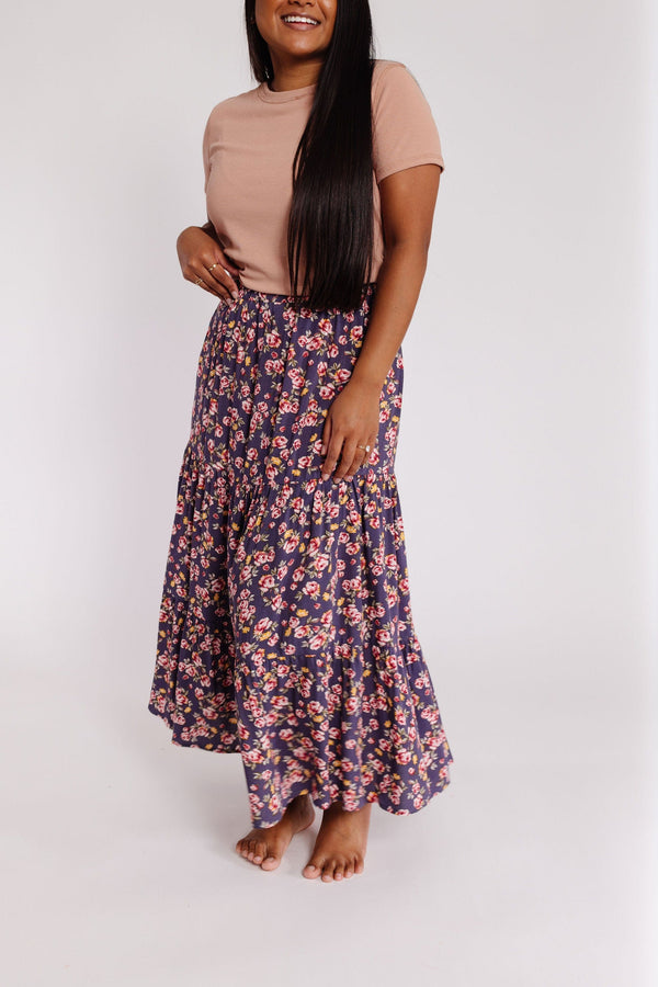 Mabel Skirt in Navy Floral