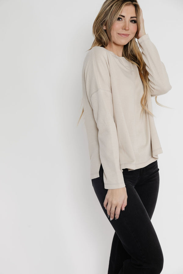 Maliya Sweater Tee in Natural