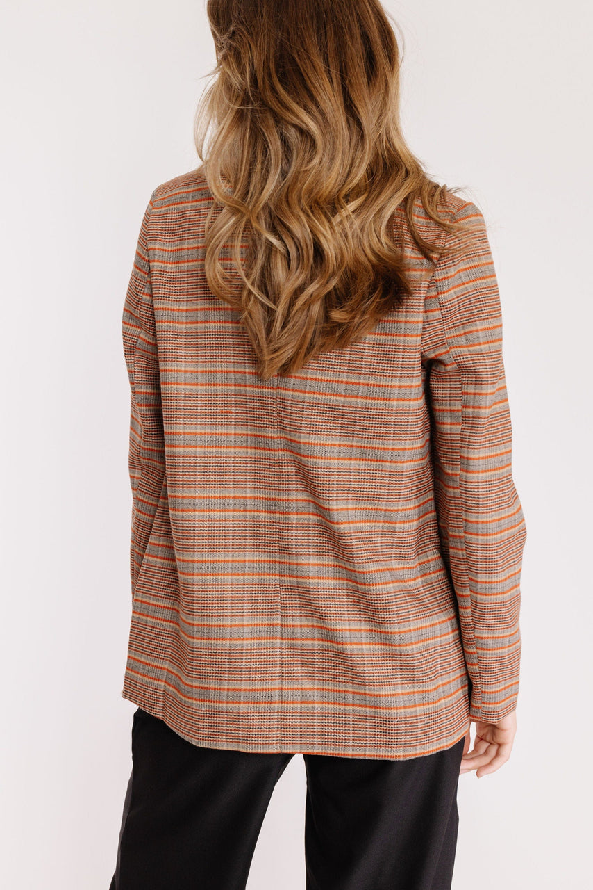 Manhattan Blazer in Rust Plaid