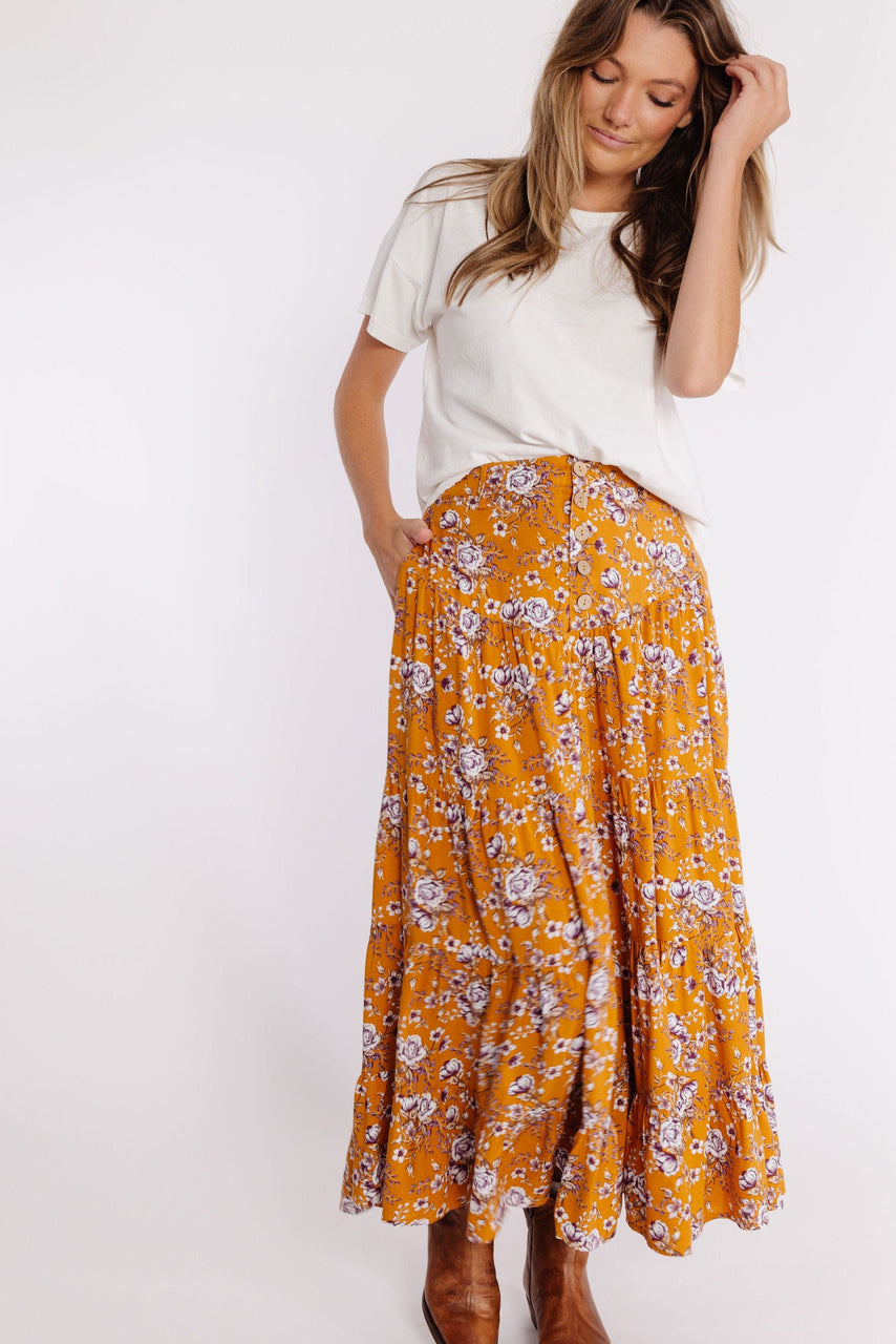 Marley Skirt in Mustard Floral
