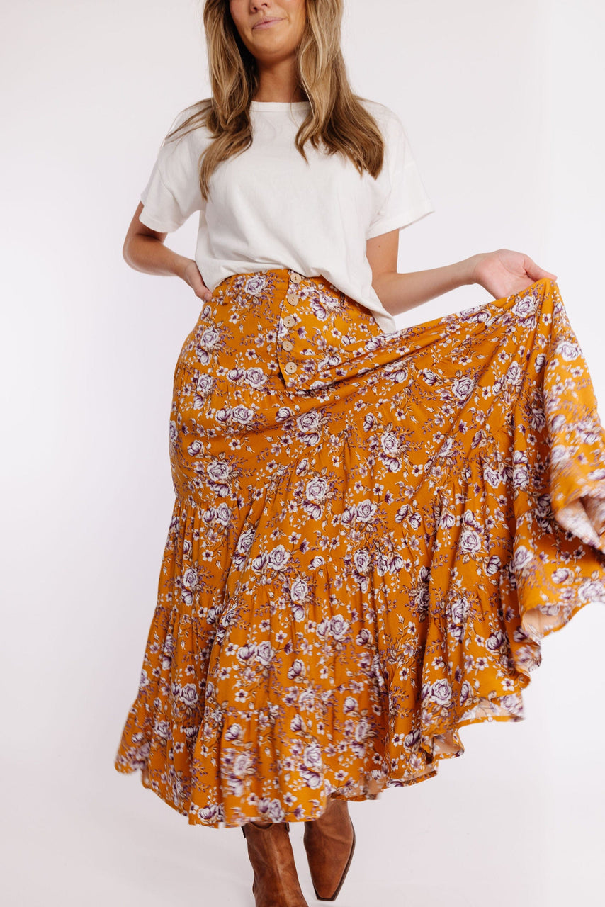 Marley Skirt in Mustard Floral
