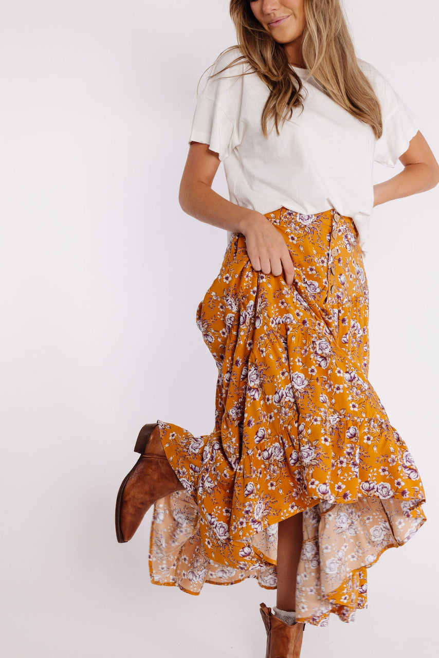 Marley Skirt in Mustard Floral