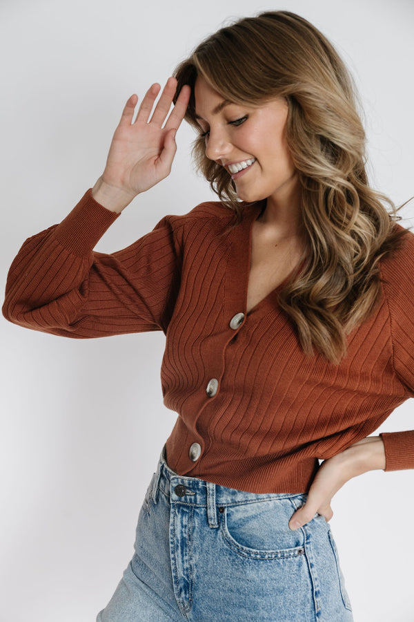 Megan Cardigan in Brick
