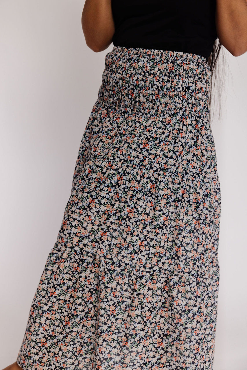Melanie Skirt in Dark Indigo Floral