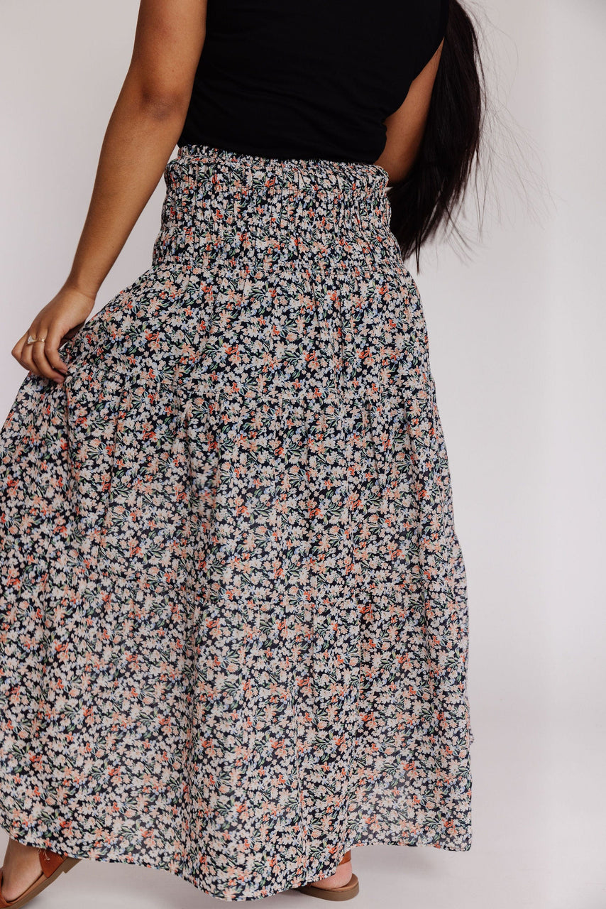 Melanie Skirt in Dark Indigo Floral