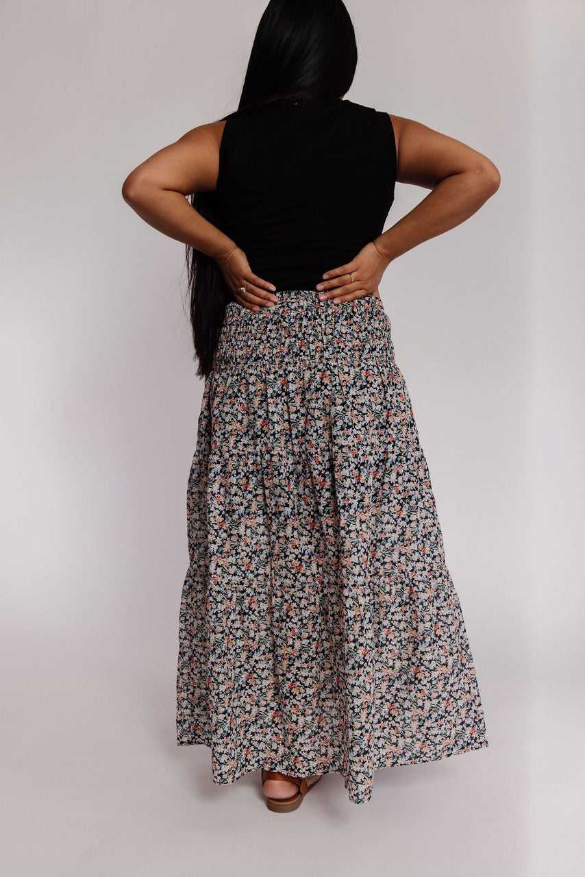 Melanie Skirt in Dark Indigo Floral