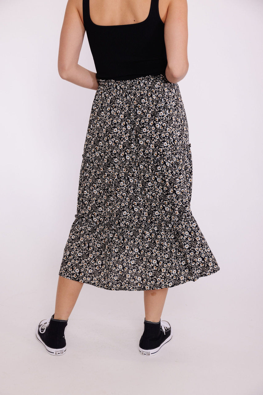 Mitchell Skirt in Black Floral