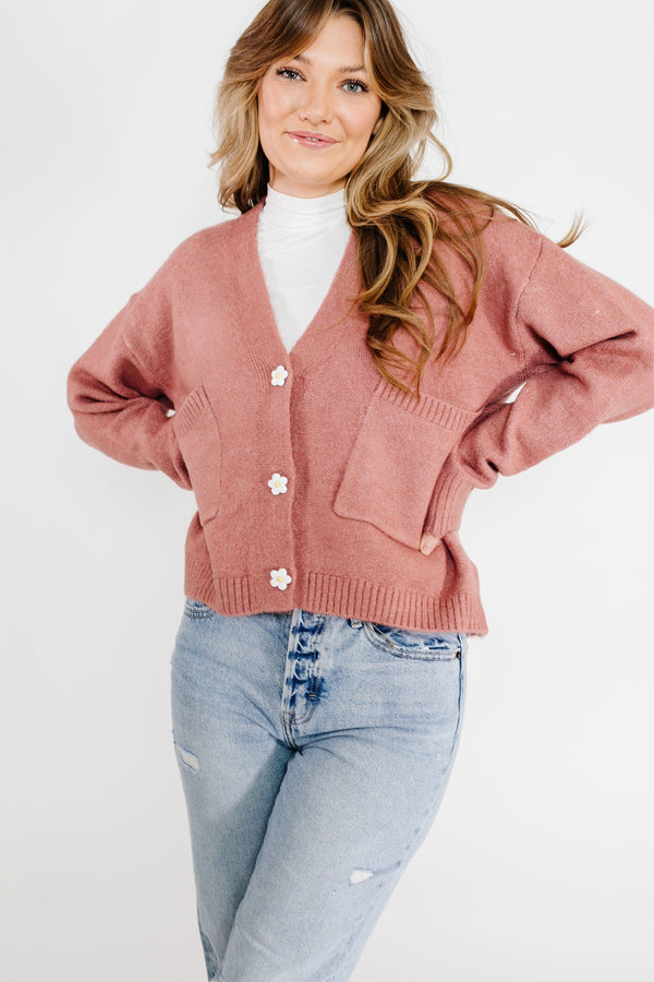 Prue Cardigan in Mauve