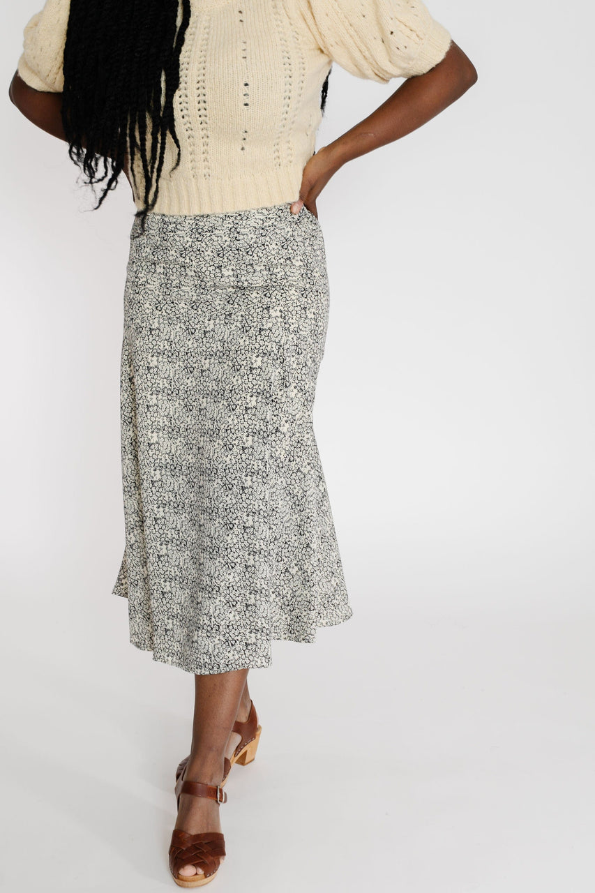 Ronnie Skirt in Black/White Floral