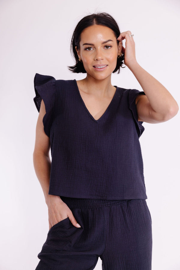 Rori Blouse in Navy