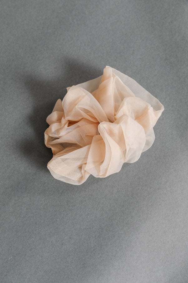 Sand Oversized Sheer Scrunchie