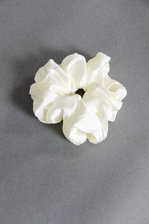 Cream Oversized Silky Scrunchie