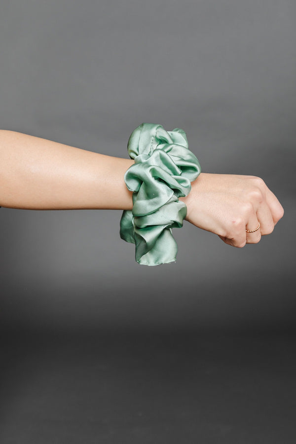 Sage Oversized Silky Scrunchie