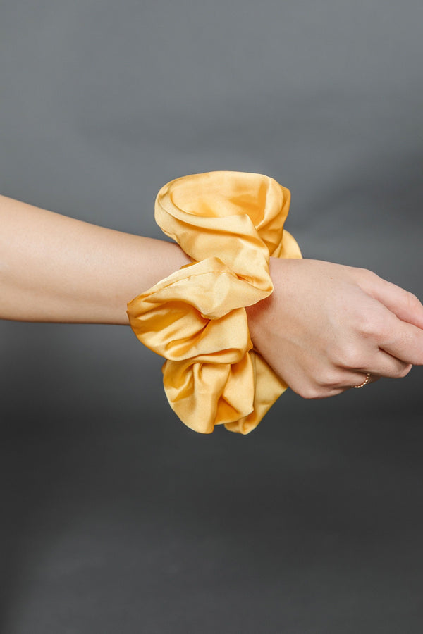 Yellow Oversized Silky Scrunchie