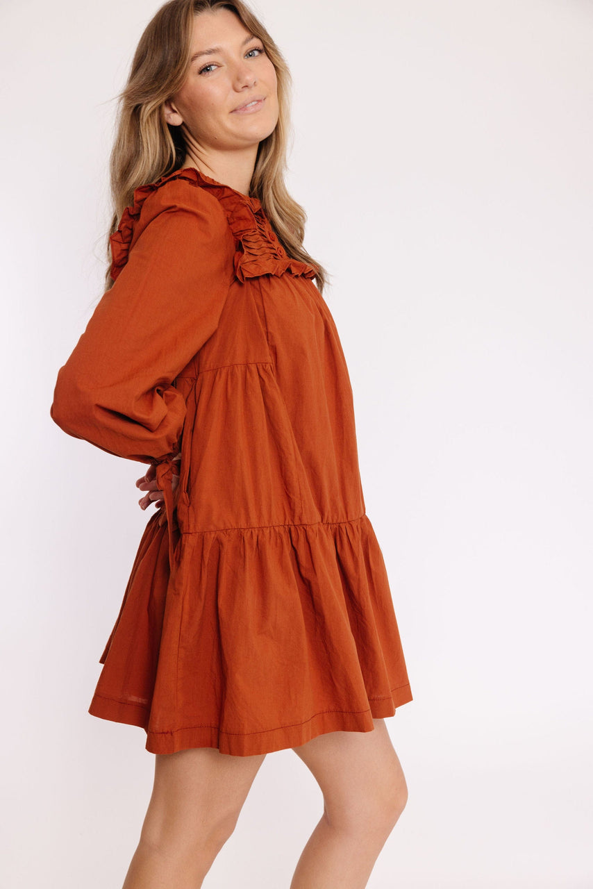 Shawna Dress in Burnt Brick