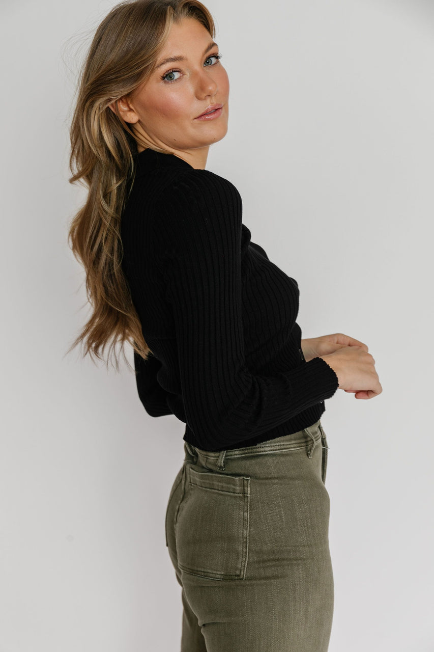 Shelby Cardigan Tee in Black