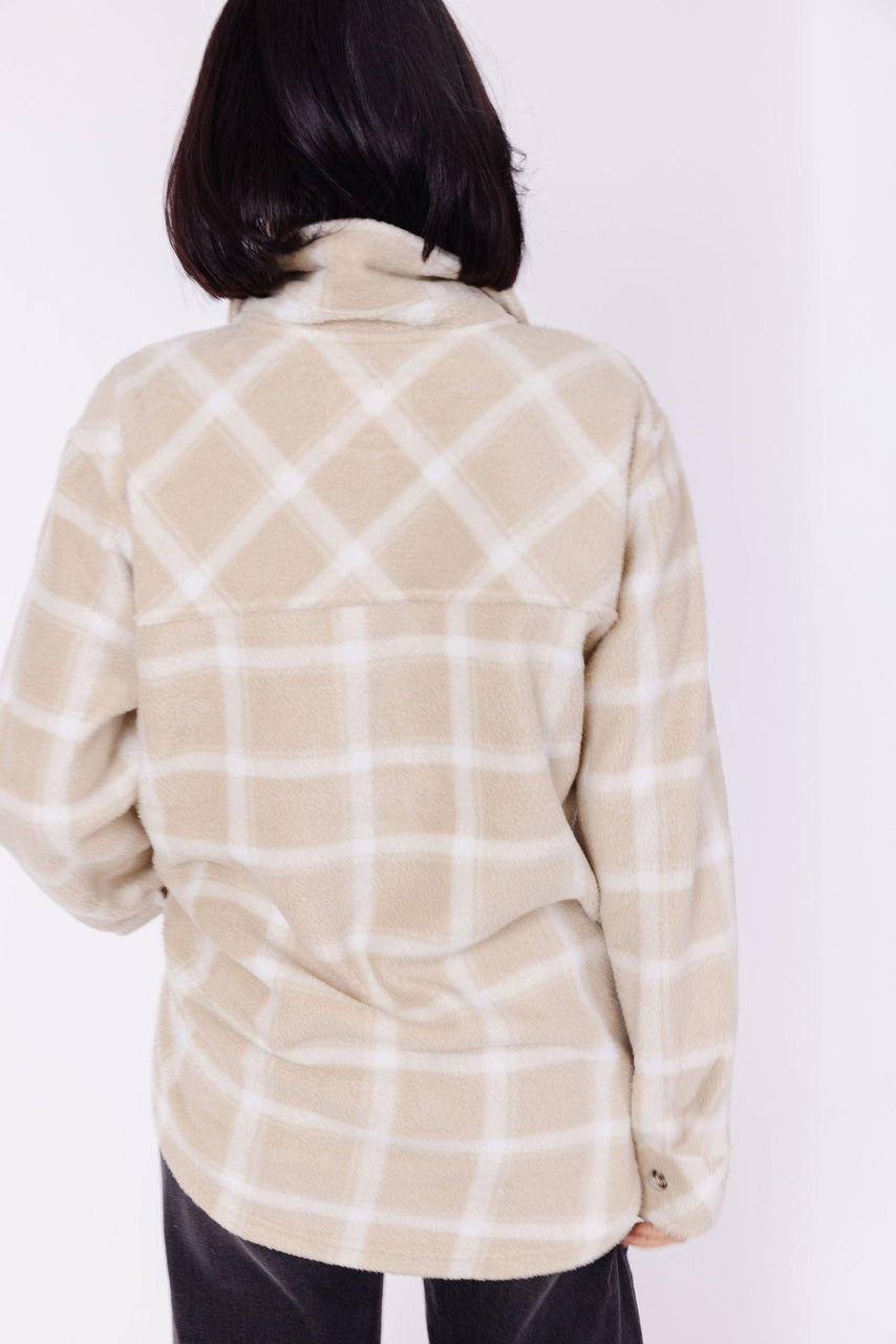 Tullis Shacket in Sand Plaid