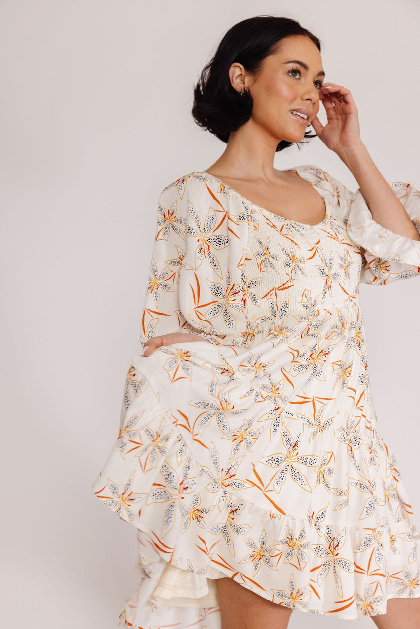 Tyler Dress in Cream Floral