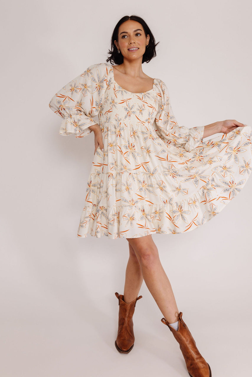 Tyler Dress in Cream Floral