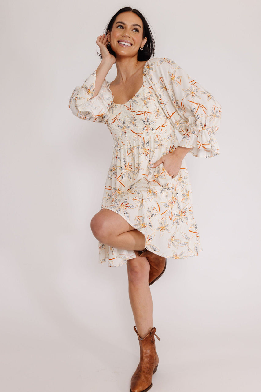Tyler Dress in Cream Floral