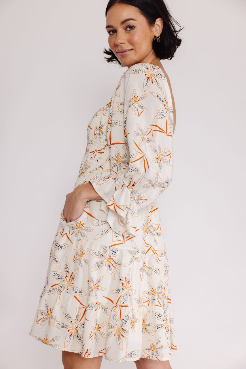 Tyler Dress in Cream Floral