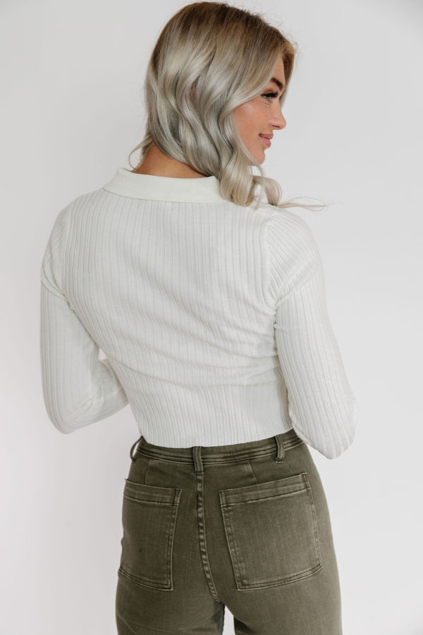 Violet Cardigan Tee in Ivory