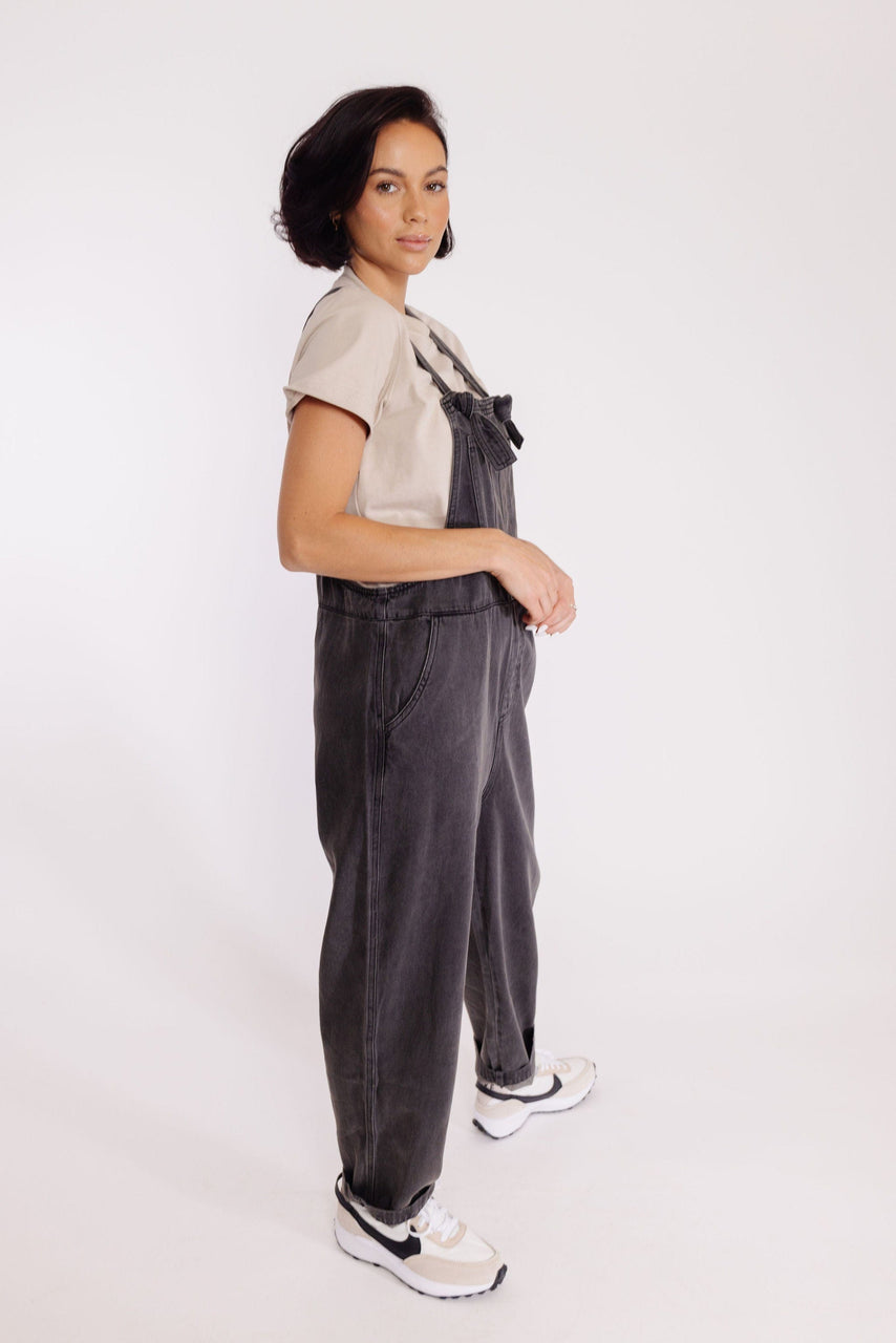 Zenith Overalls in Washed Black