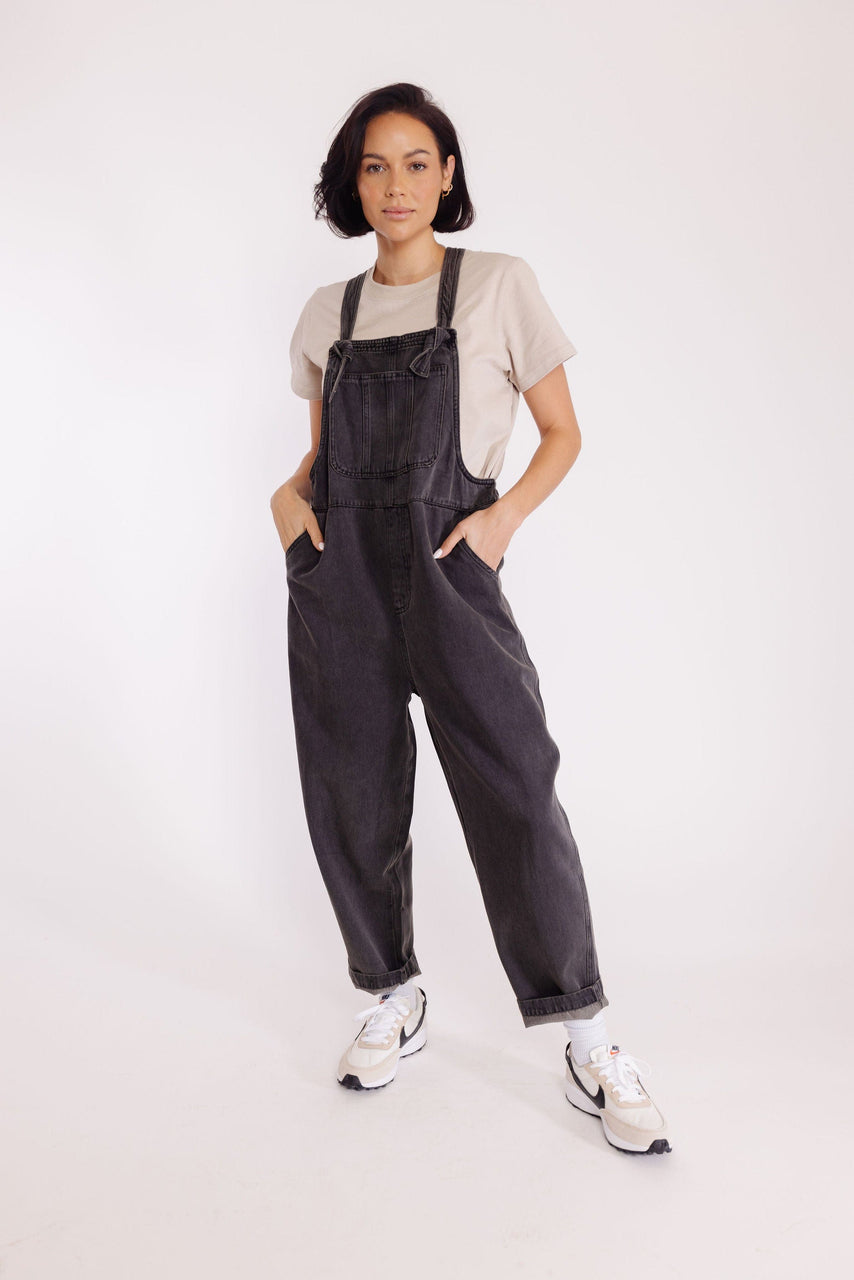 Zenith Overalls in Washed Black