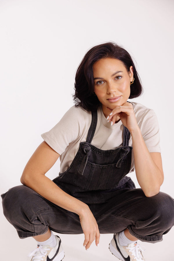 Zenith Overalls in Washed Black