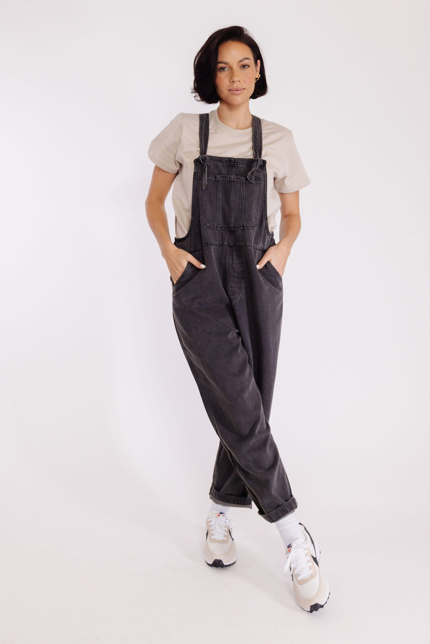 Zenith Overalls in Washed Black