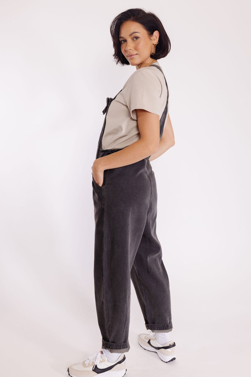 Zenith Overalls in Washed Black