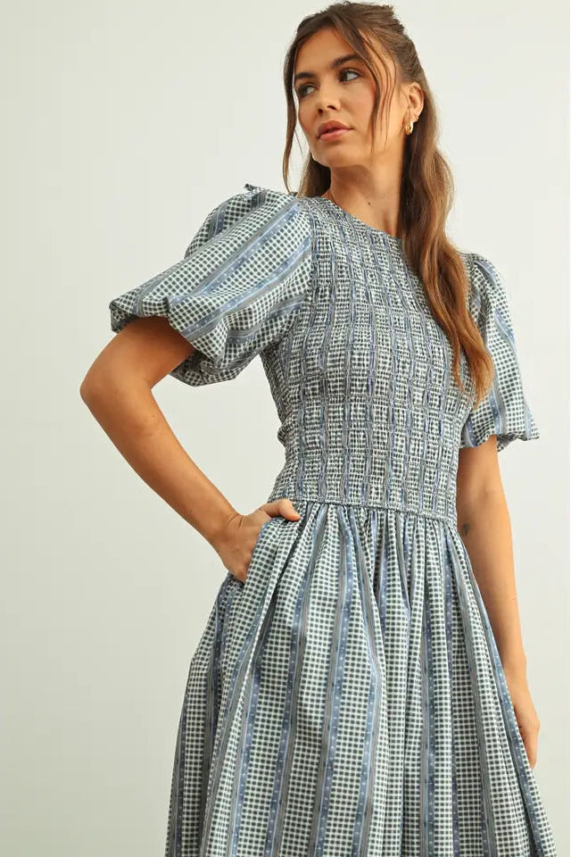 Ischia Dress in Blue Multi
