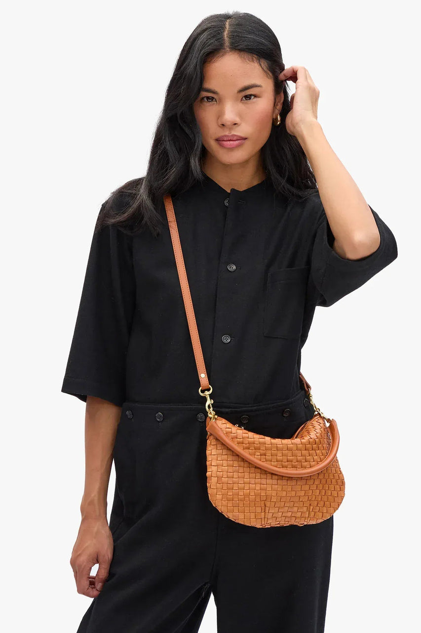 Clare V.  Petit Moyen Woven Checker in Natural