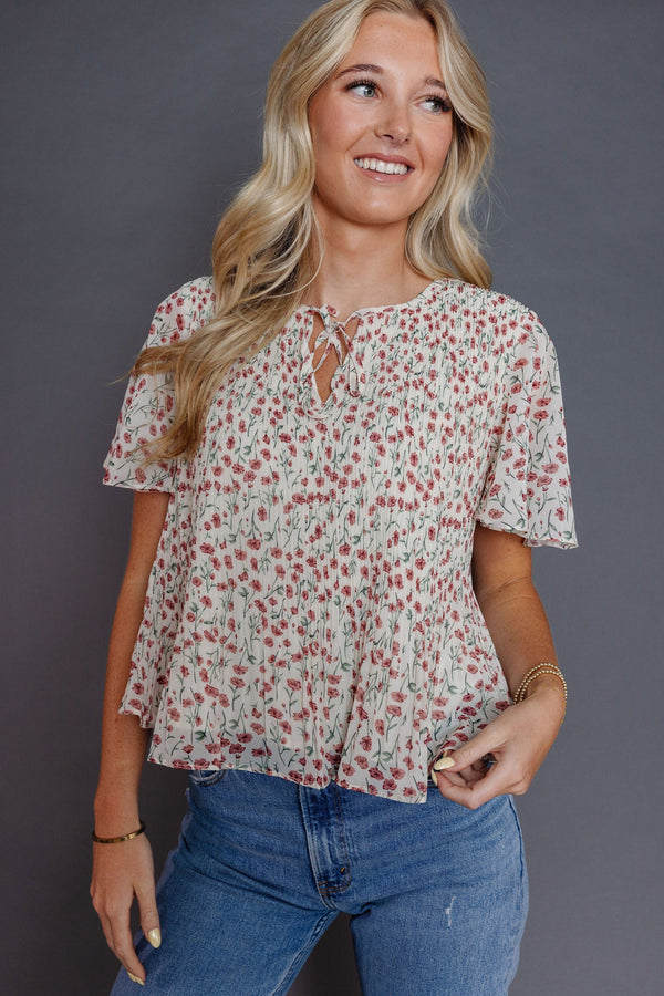 Berry Hill Blouse in Off White/Rose