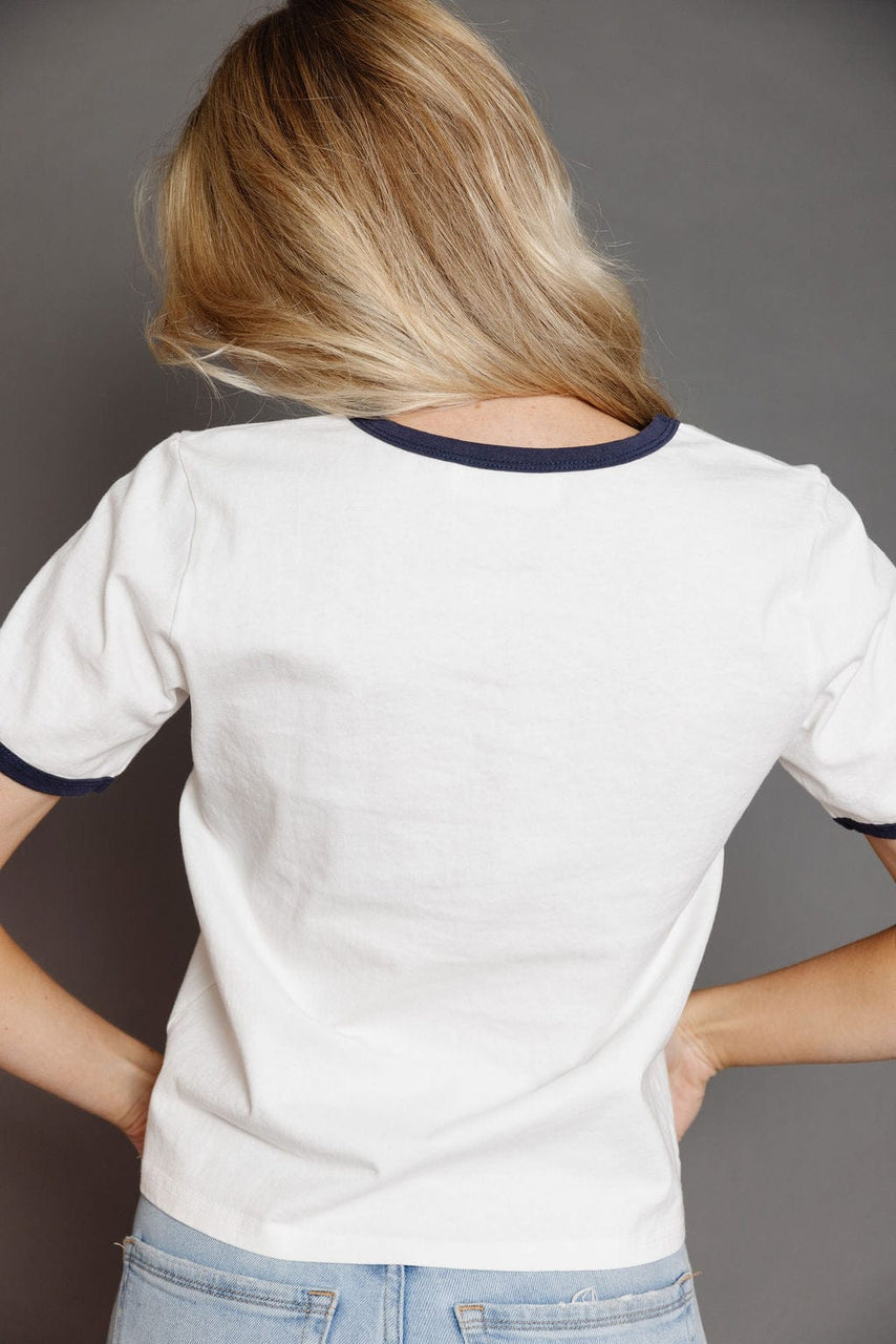Bonjour Ringer Tee White/Navy
