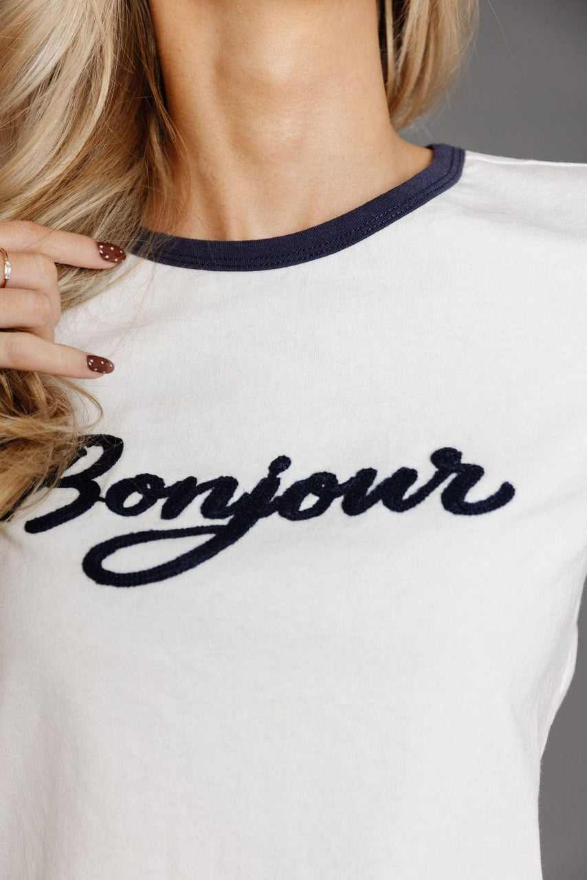 Bonjour Ringer Tee White/Navy