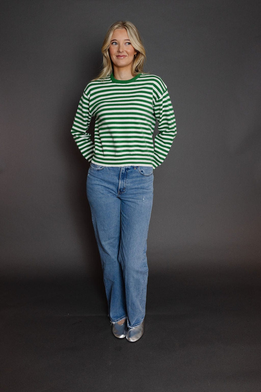 Kinsley Sweater in Green/Ivory