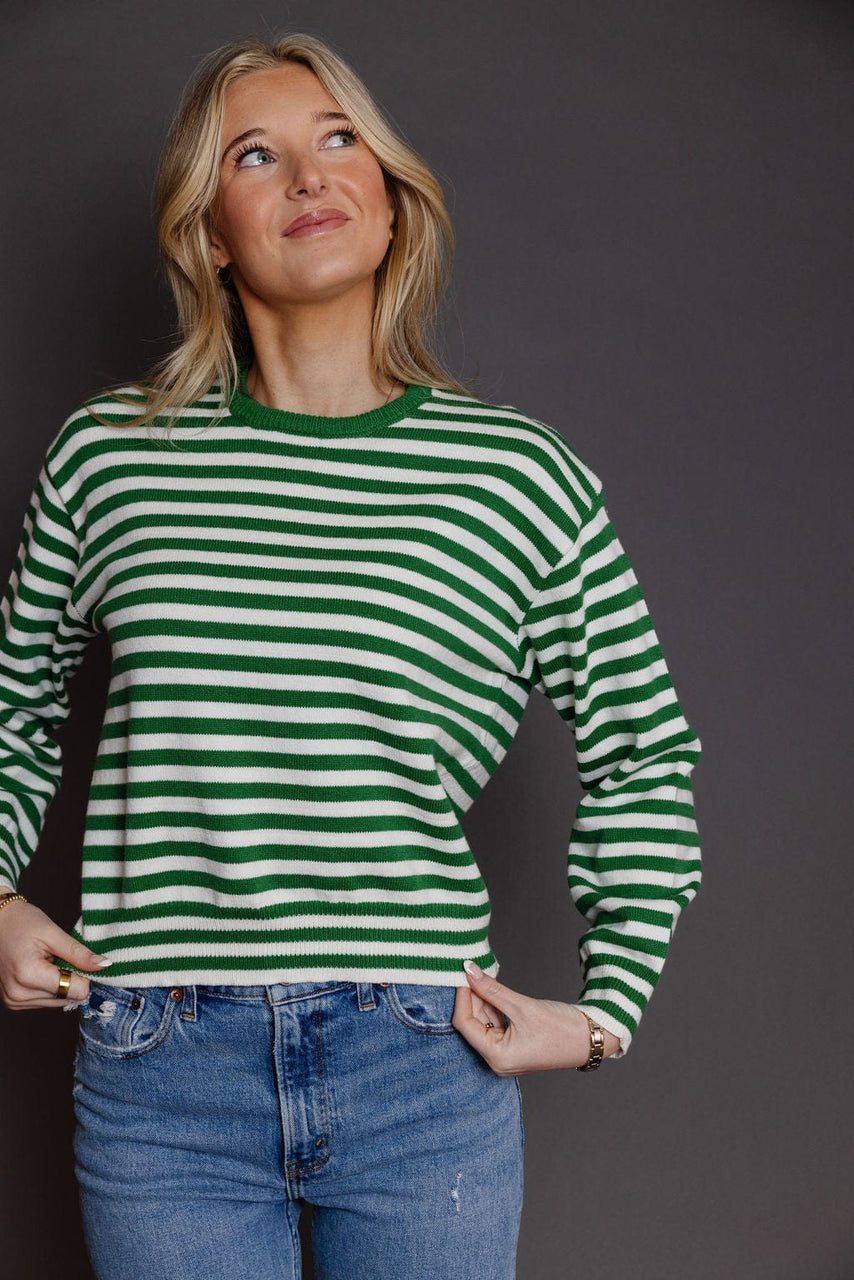 Kinsley Sweater in Green/Ivory