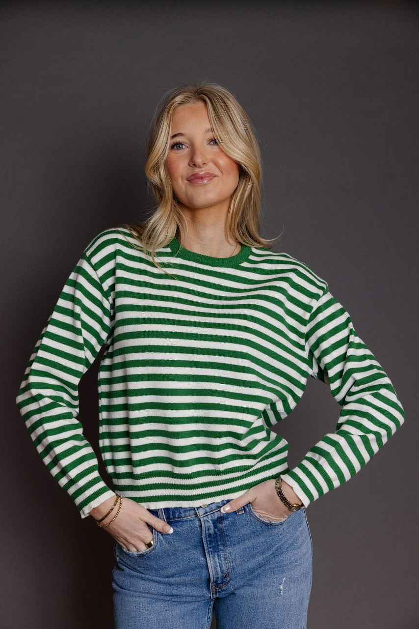 Kinsley Sweater in Green/Ivory